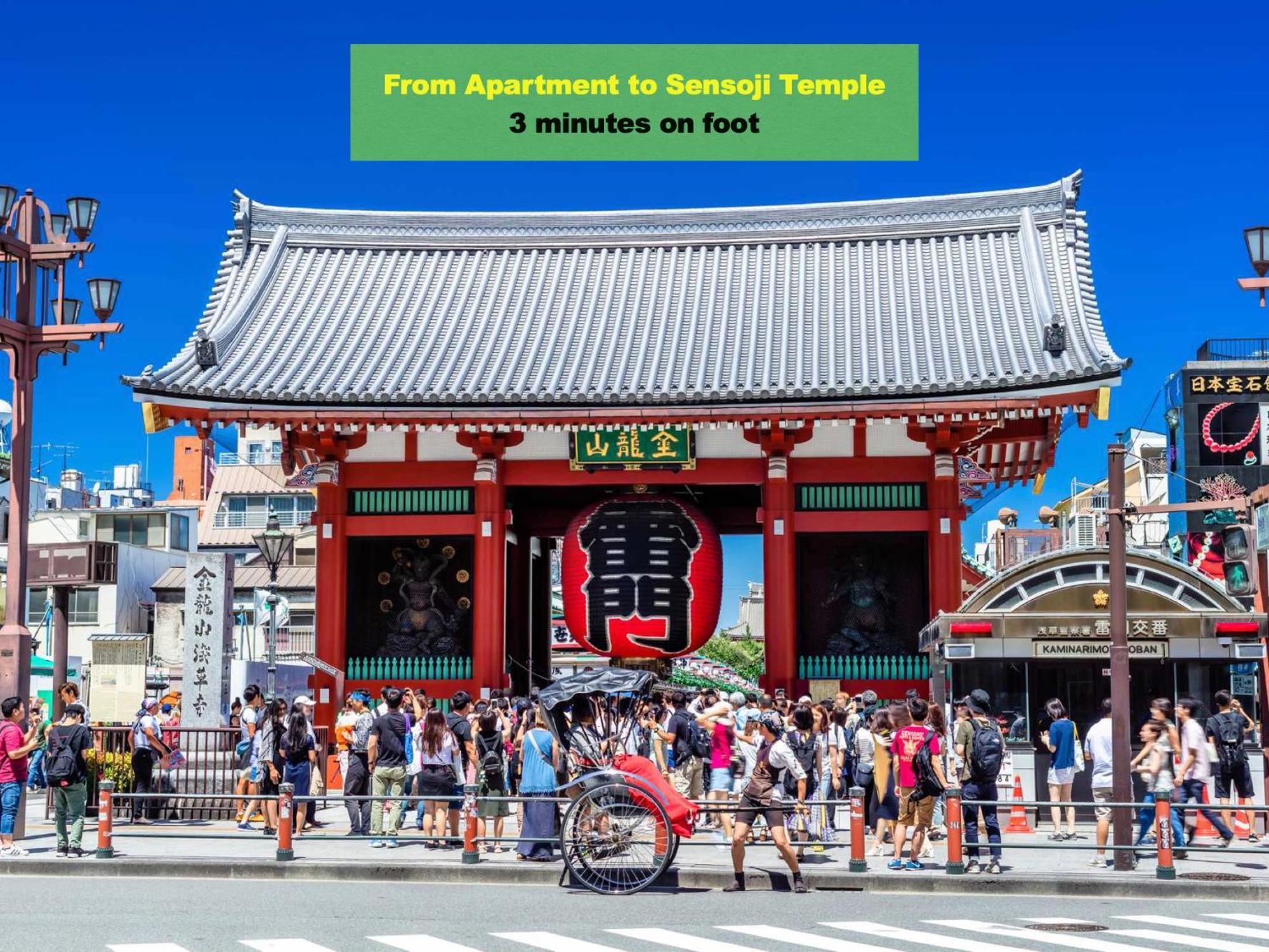 浅草スカイツリービューテラス 浅草寺3分 浅草駅6分 2-10人 成田&羽田空港直通 アパート